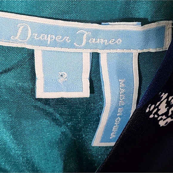 Draper James teal and blue Cutout Floral Aline Dress Size 2 new!! - Picture 10 of 11